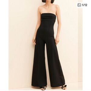 Ripley Rader Cropped Wideleg Strapless Jumpsuit in NAVY reg: $248